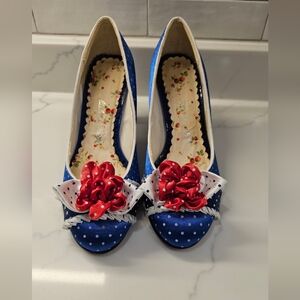 Bettie Page Polka Dot Kitten Heels